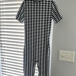 Fashion Nova Black and White Geometric Jumpsuit